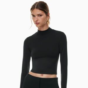 Black Aritzia Cropped Mockneck Contour Tee Size S